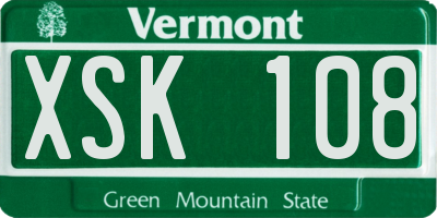 VT license plate XSK108