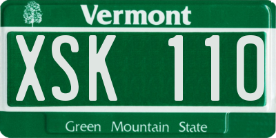 VT license plate XSK110