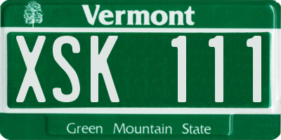 VT license plate XSK111