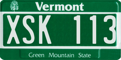 VT license plate XSK113