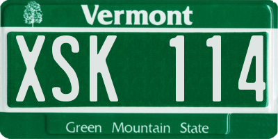 VT license plate XSK114
