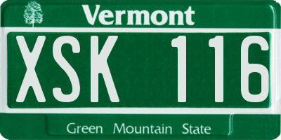 VT license plate XSK116