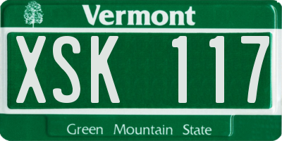 VT license plate XSK117