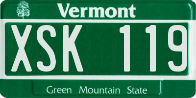 VT license plate XSK119
