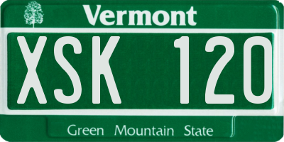 VT license plate XSK120