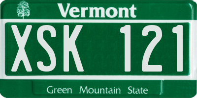 VT license plate XSK121