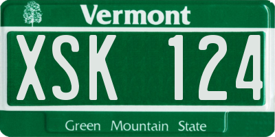 VT license plate XSK124