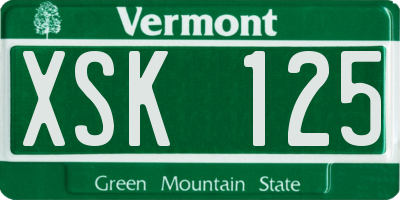 VT license plate XSK125