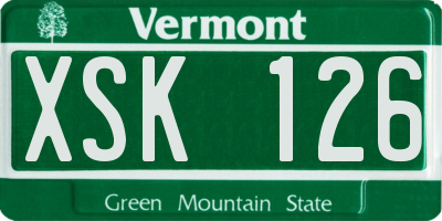 VT license plate XSK126