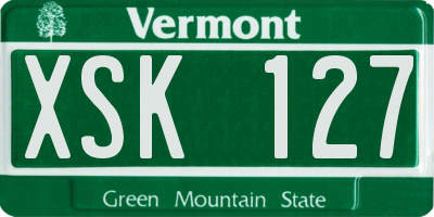 VT license plate XSK127