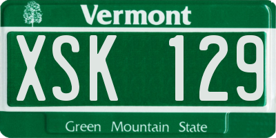 VT license plate XSK129