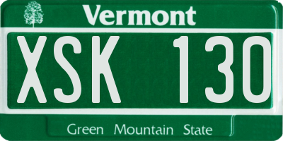 VT license plate XSK130