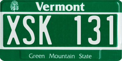 VT license plate XSK131