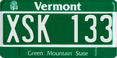 VT license plate XSK133