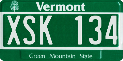 VT license plate XSK134