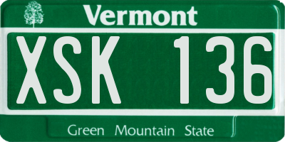 VT license plate XSK136