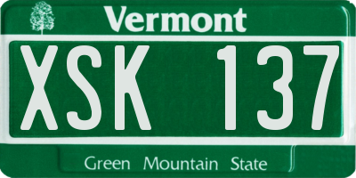 VT license plate XSK137
