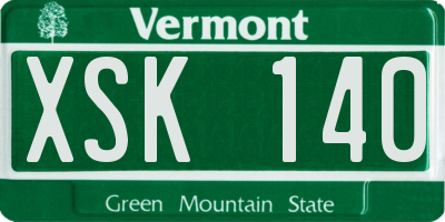 VT license plate XSK140