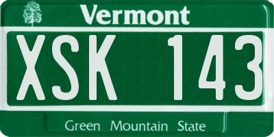 VT license plate XSK143