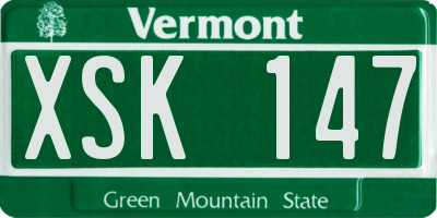 VT license plate XSK147