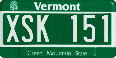 VT license plate XSK151