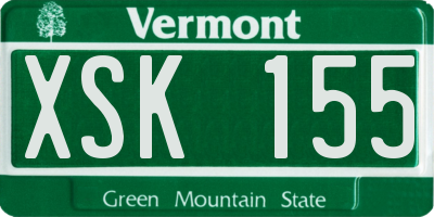 VT license plate XSK155