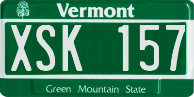 VT license plate XSK157