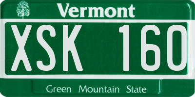 VT license plate XSK160