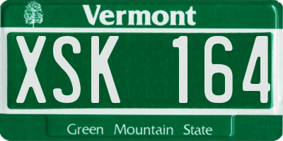 VT license plate XSK164