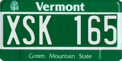 VT license plate XSK165