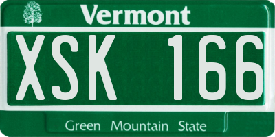 VT license plate XSK166
