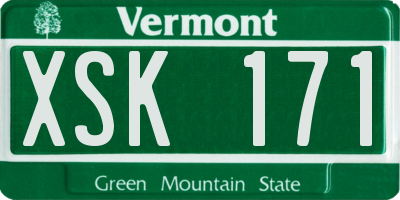 VT license plate XSK171