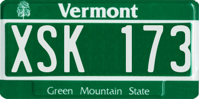 VT license plate XSK173