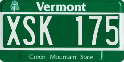 VT license plate XSK175