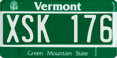 VT license plate XSK176