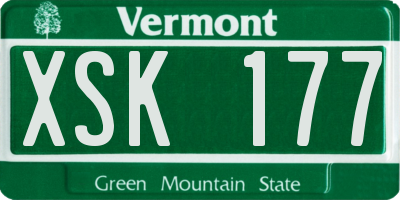 VT license plate XSK177