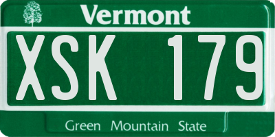 VT license plate XSK179