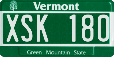 VT license plate XSK180
