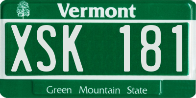 VT license plate XSK181