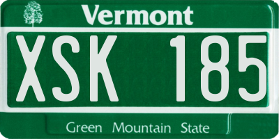 VT license plate XSK185