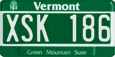 VT license plate XSK186