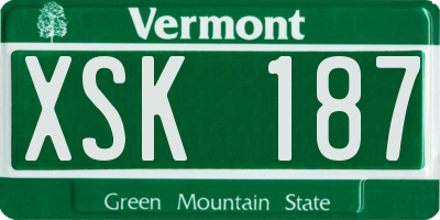 VT license plate XSK187
