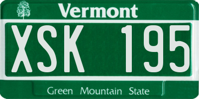 VT license plate XSK195