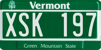 VT license plate XSK197