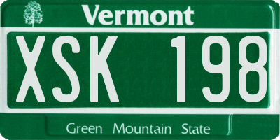 VT license plate XSK198
