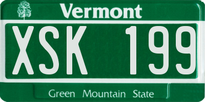 VT license plate XSK199