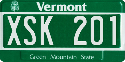 VT license plate XSK201