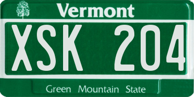 VT license plate XSK204