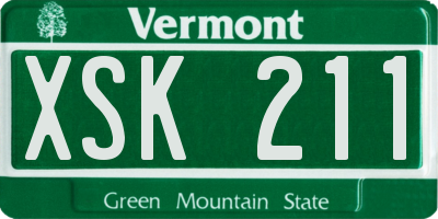 VT license plate XSK211