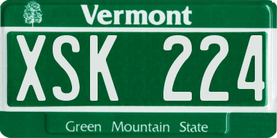 VT license plate XSK224